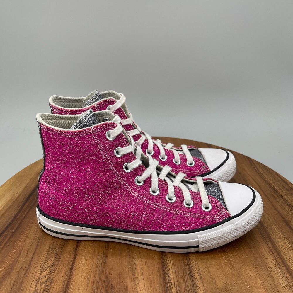 Converse Chuck Taylor All Star Hi Shoes Womens Size 8.5 Galaxy Dust Pink Glitter